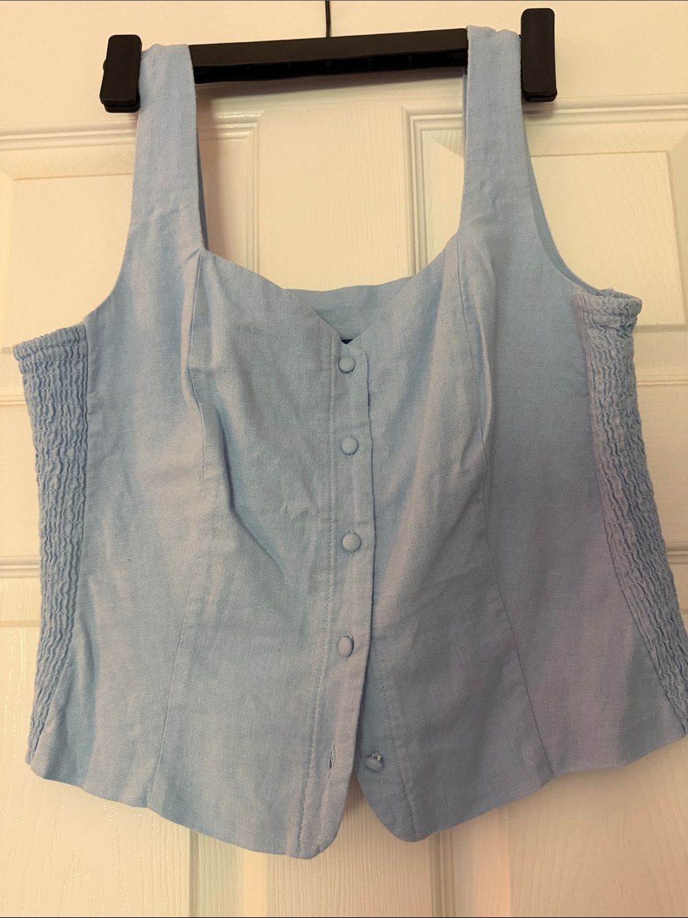 ✨NWT Old Navy Light Blue Linen Button-Front Top